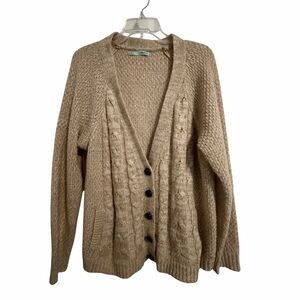 Maurices Beige Cable Knit Button Up Cardigan - XL